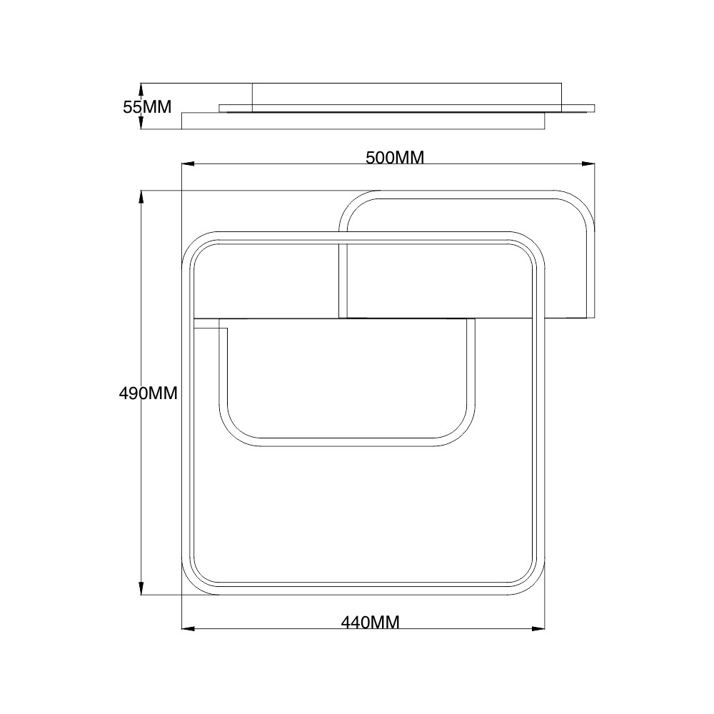 Светильник настенно-потолочный ESLLSE CODE 3S 70 Вт 500×490×55 мм 70 Вт белый с черным 3000-6500 К 10434