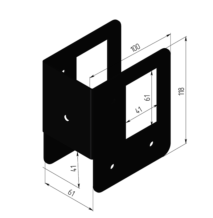 Набор монтажный для бруса 60х40 мм (4 кронштейна + метизы)