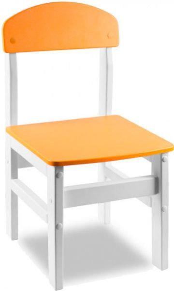 Стільчик для дітей Yuliana Woody білий з помаранчевим сидінням 12003211