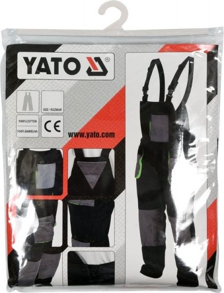 Полукомбинезон рабочий YATO р. M YT-80171 черный с серым