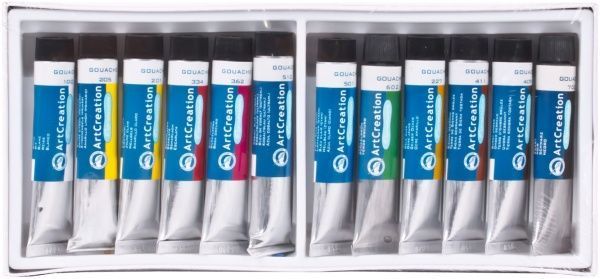 Набор гуашевых красок 12 цветов, склейка А4, кисточки- 2 шт. 12 мл 9011613M ArtCreation Royal Talens