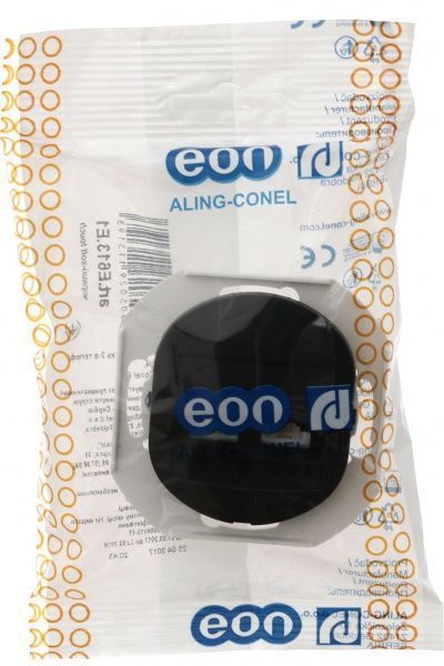 Розетка телефонна подвійна Aling-Conel Eon чорний E613.E1