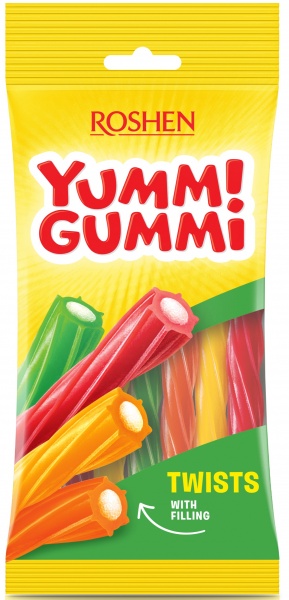 Цукерки жувальні Roshen Yummi Gummi Twists 70 г 