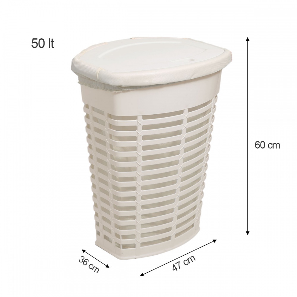 Кошик для білизни PRIMANOVA Palm 50 л бежева