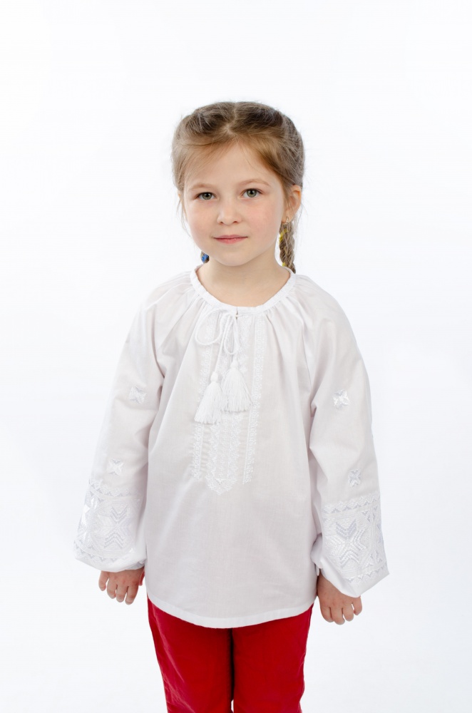 Вышиванка для девочек Эдельвика 394-23/09 р.110 белый 394-23/09