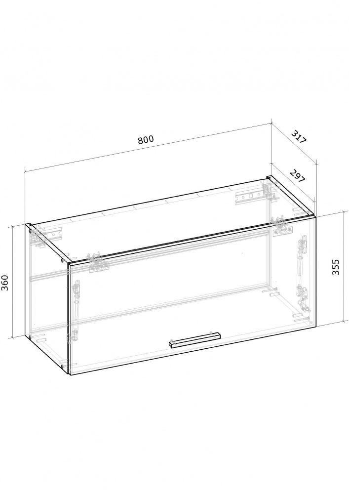 Шкаф верхний ВМ 80х36х30 МС Кашемир кашемир/кашемир Грейд