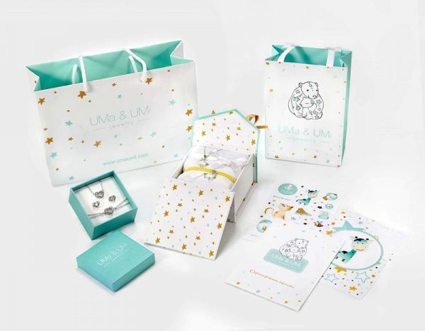 Серьги-пусеты UMa&UMi Бантик желтый