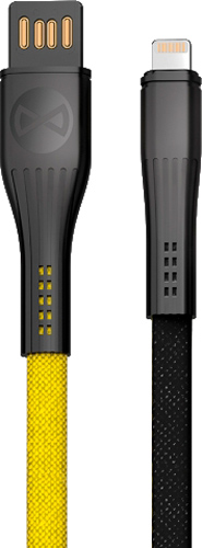 Кабель Forever Core Extreme USB - Lightning 3A 1 м чорнийжовтий (5900495780690) 