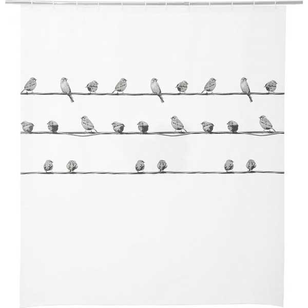 Штора для душа Bacchetta Birdies nero 10 180x200