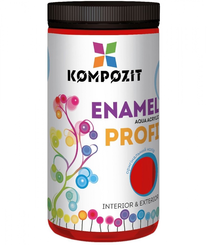 Эмаль акриловая Kompozit акриловая Profi красная глянец 0,7л