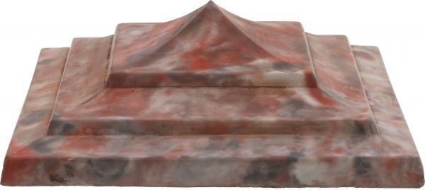 Крышка на столб Пагода с покрытием 400x400x140 мм красный гранит Вилес 