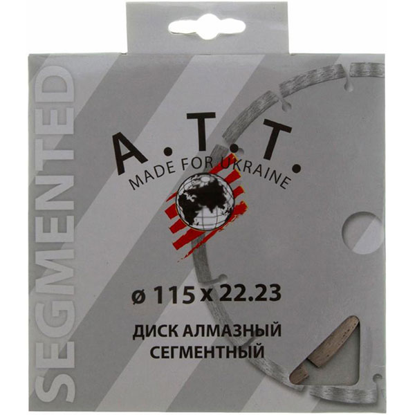 Диск алмазний відрізний A.T.T.  115x1,8x22,2 граніт камінь бетон 4310003