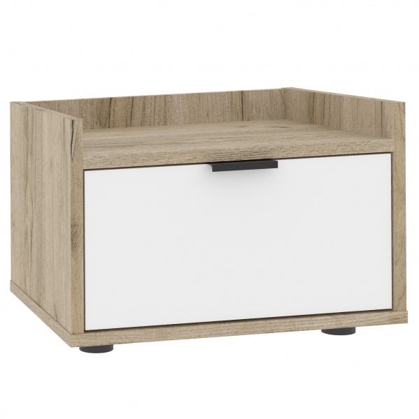 Тумба приліжкова Вісент Бекстріт БК13 білий / дуб крафт сірий 