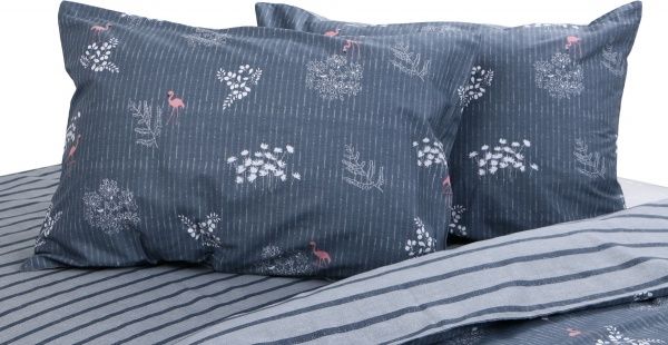 Комплект постільної білизни Flowers and Flamingo 1,5 сірий 