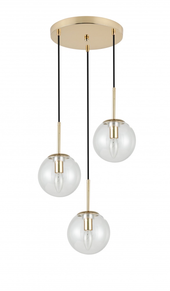 Підвіс Sensio Anje 3x40 Вт E14 золото/прозорий LS-74657/3PG-E1440W