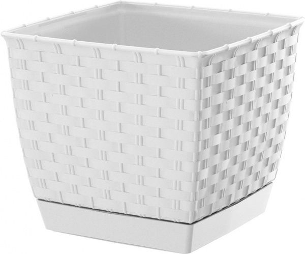 Горшок пластиковый Prosperplast Ratolla square квадратный 1,5л белый (70768-449) 