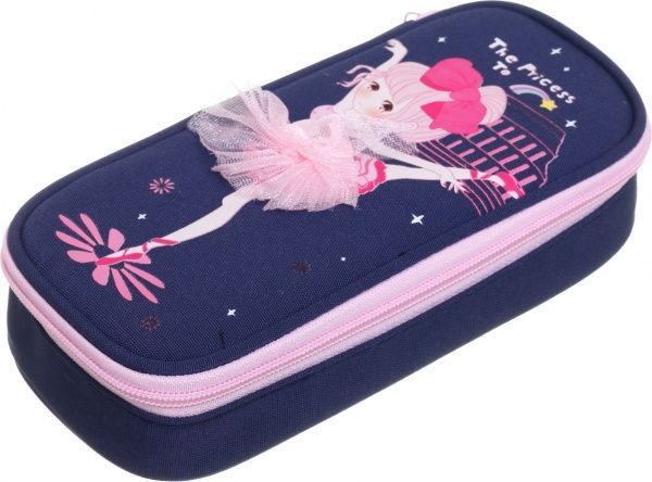 Пенал шкільний на блискавці Балерина темно-синій