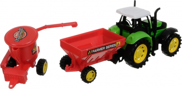 Игровой набор Shantou х6 шт. фермерский трактор с прицепами зеленый JY238796