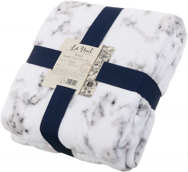 Плед Flannel Plush White Marble 200x220 см білий La Nuit 