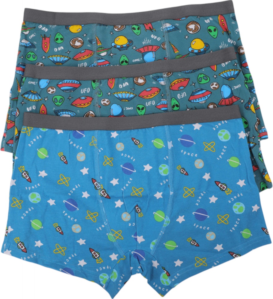 Набор трусов для мальчиков HW 3 пары боксеры р.134-140 голубой с серым J4-K4