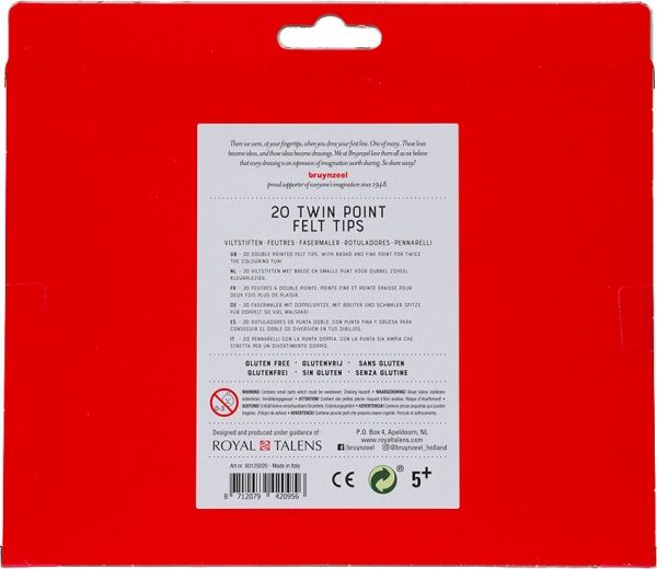 Набір фломастерів дитячих TWIN 20 кольорів 60125020 Bruynzeel