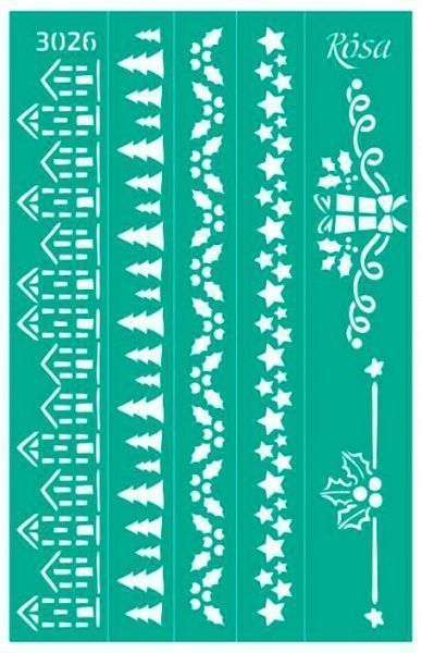 Трафарет багаторазовий самоклейкий №3026 серія New Years magic 130х200 мм Rosa Talent