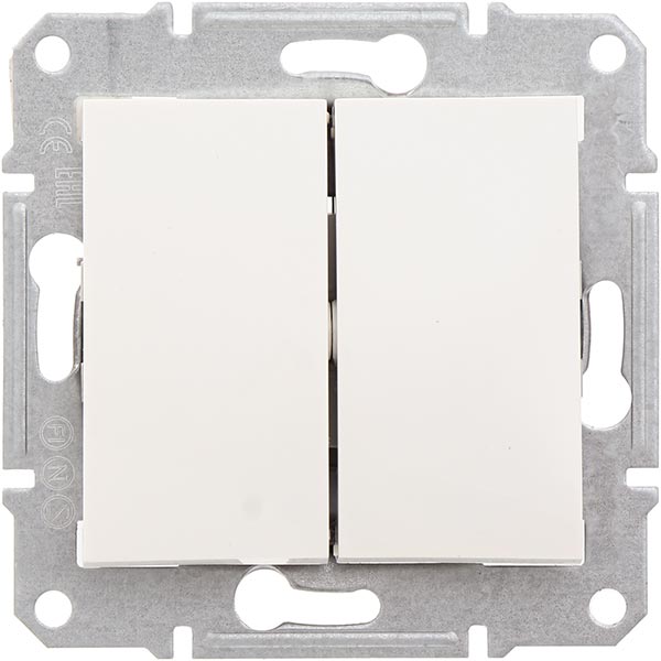 Переключатель двухклавишный Schneider Electric Sedna 10 А 250В IP20 кремовый SDN0600123