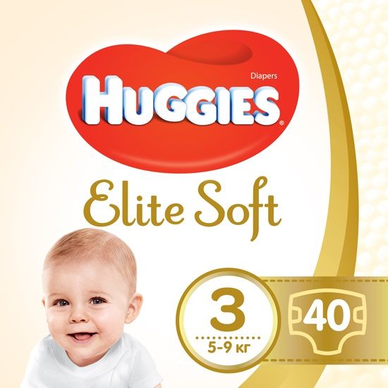 Подгузники Huggies Elite Soft 3 5-9 кг 40 шт.