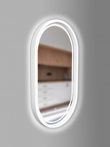 Зеркало со встроенной подсветкой Luxury Wood Freedom Slim LED ясень снежно-белый 550x850 мм 