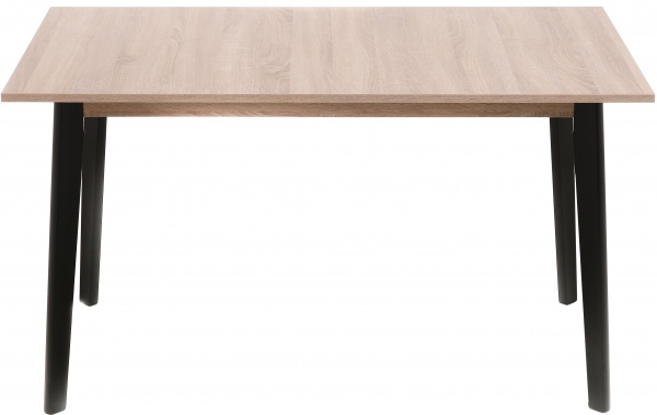 Стол обеденный Light Wood 1350х800х750 черный/дерево светлое 