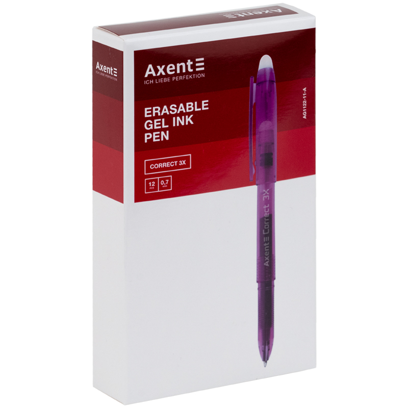Ручка гелева Axent пиши-стирай Correct 3Х фіолетова AG1122-11-A