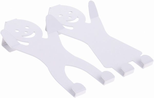 Крючок на двери  Мальчик/девочка 175х180х42 мм серебряный