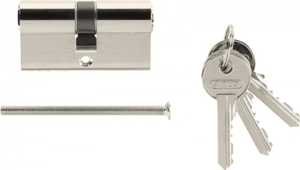 Цилиндр Abus E45 30x30 ключ-ключ 60 мм матовый никель
