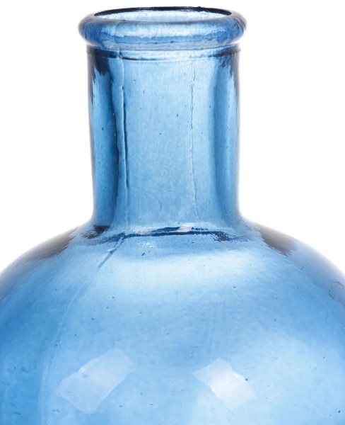 Ваза стеклянная San Miguel RETRO 675 мл 19,5 см голубая эмаль 