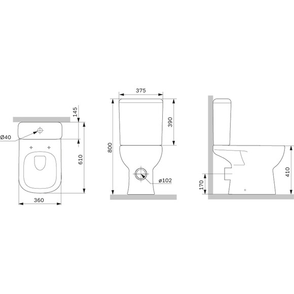 Унітаз-компакт AM.PM Pride Aquaspin із сидінням мікроліфт CPA8900SC