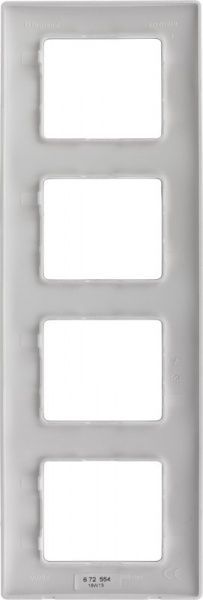 Рамка четырехместная Legrand Etika универсальная алюминий 672554