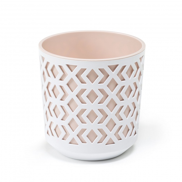 Кашпо пластикове Ламела Ацтек 190 круглий 4 л бежево-білий (LA791-46) 