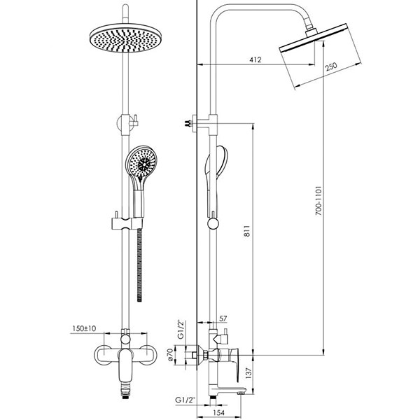 Душевая система Imprese Labe T-10175