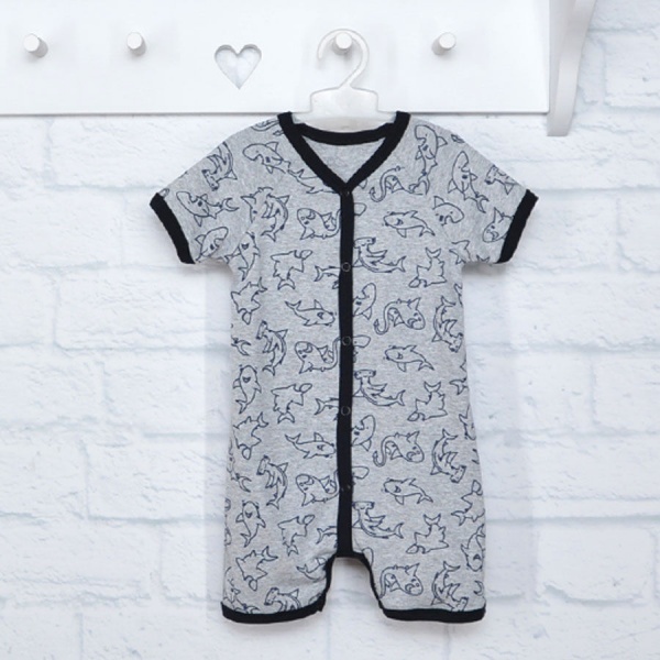 Песочник для мальчика Blanka Акулы р.74 серый 12638 