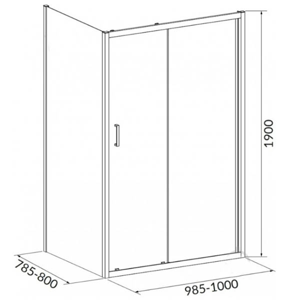 Душевое ограждение Cersanit Brasco 100x80x190 см S168-015