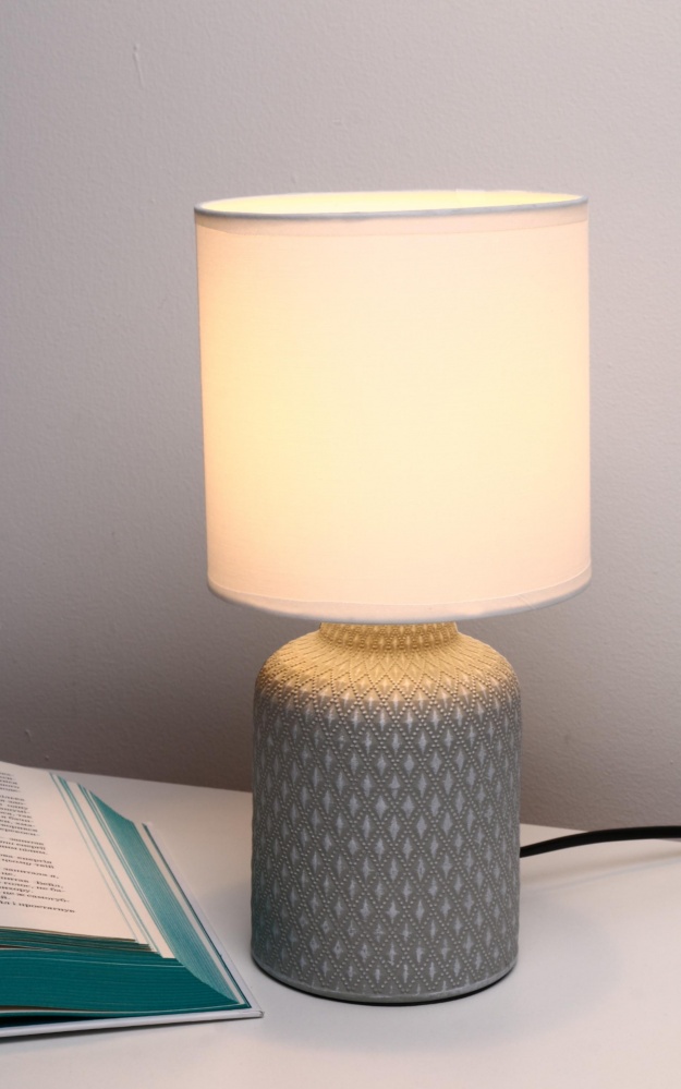 Настольная лампа Sensio 1x40 Вт E14 белый с серым ALT-T-D4208SSC