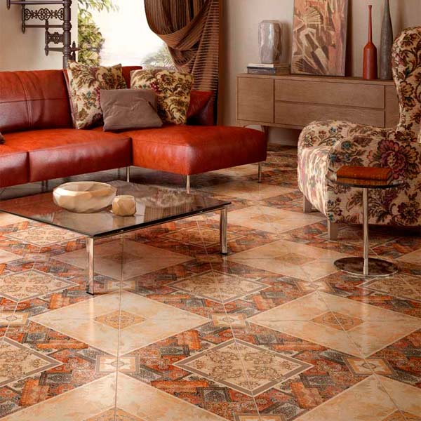 Плитка InterCerama CARPETS коричневий узор 84 032 43x43