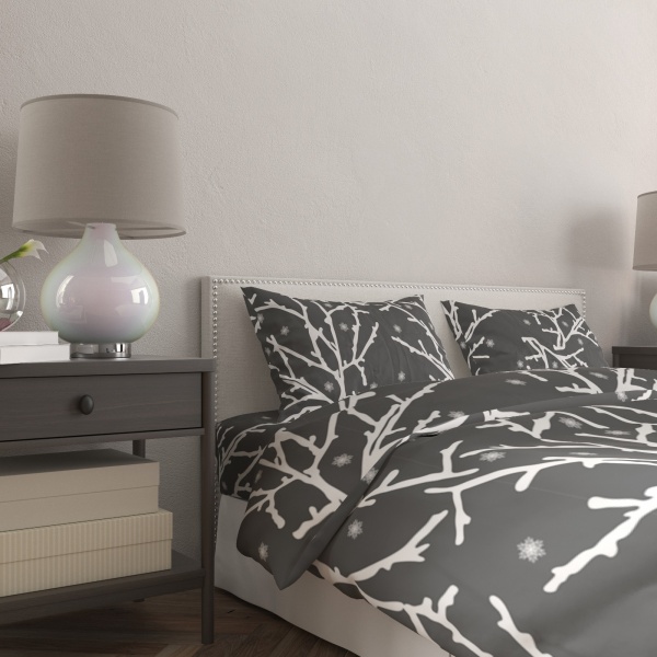 Комплект постільної білизни Гілочка євро графіт Rigel 