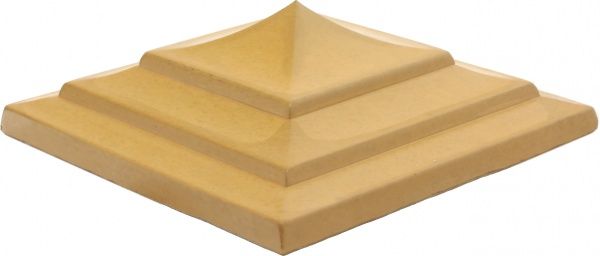 Крышка на столб Пагода 400x400x140 мм желтый Вилес 