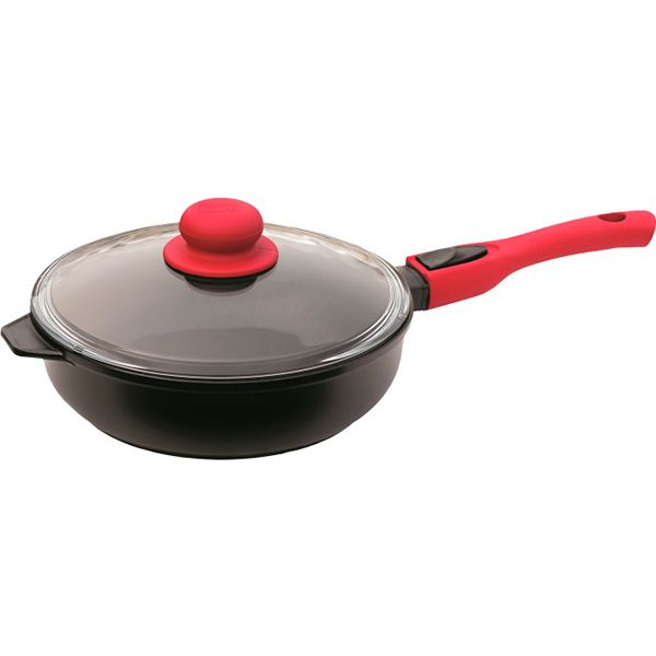 Сковорода с антипригарным покрытием съемая ручка + стеклянная крышка 28 см Титанал 2806РС Biol