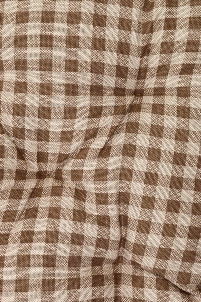 Подушка на стілець Lucy 40х40 см бежевий клітинка з мереживом La Nuit