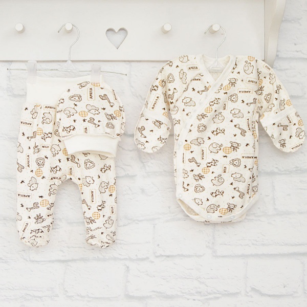 Комплект для новорожденных Blanka Африка бежевый р.56–62 12894 