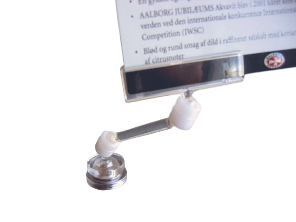 Держатель ценника на магните Ø20 мм с ножкой 50 мм прозрачный пластиковый 5 шт. 