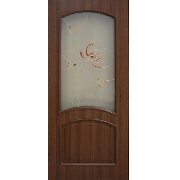 Двері полотно Адель 80 см горіх зі склом