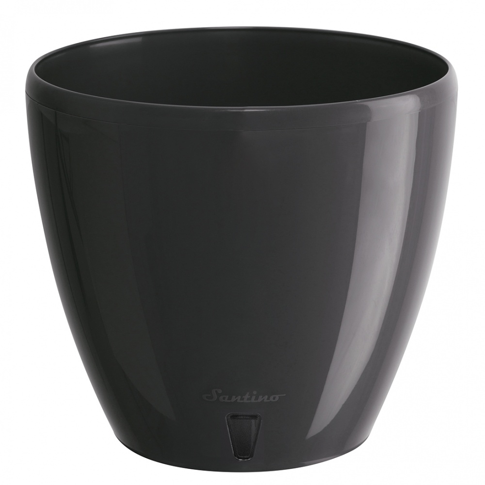 Вазон пластик Deco Twin круглий антрацит 4 л Santino (2008541)